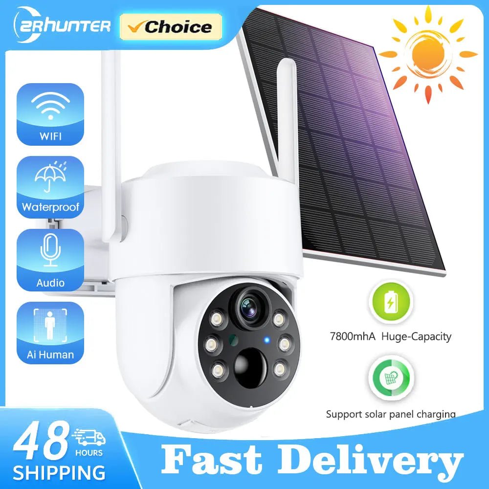 WiFi PTZ Solar Outdoor Camera - 4MP HD, PIR Motion Detection, Long Battery Life - stepyours.com