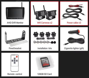 GreenYi 7 Inch 1280x720 AHD Wireless Truck DVR Monitor With Night Vision Camera - stepyours.com