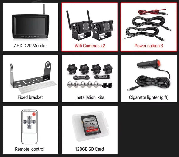 GreenYi 1280x720 HD AHD Wireless Truck DVR 7 Inch Night Vision Backup Camera - stepyours.com