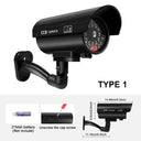 Dummy Security Camera - Waterproof Indoor Fake CCTV Red LED Lights No Wiring - stepyours.com