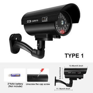 Dummy Security Camera - Waterproof Indoor Fake CCTV Red LED Lights No Wiring - stepyours.com