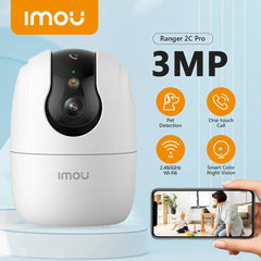 Imou Ranger 2C Pro 3MP WiFi Camera With AI Detection 360 Coverage Two Way Talk - stepyours.com