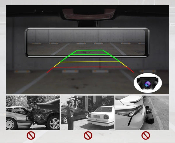 ACCEO 4K WiFi Dash Cam With 12 Inch Rear View Mirror Car DVR - stepyours.com