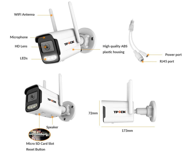 8MP 4K IP Camera WiFi Bullet Outdoor With AI Human Detection - stepyours.com