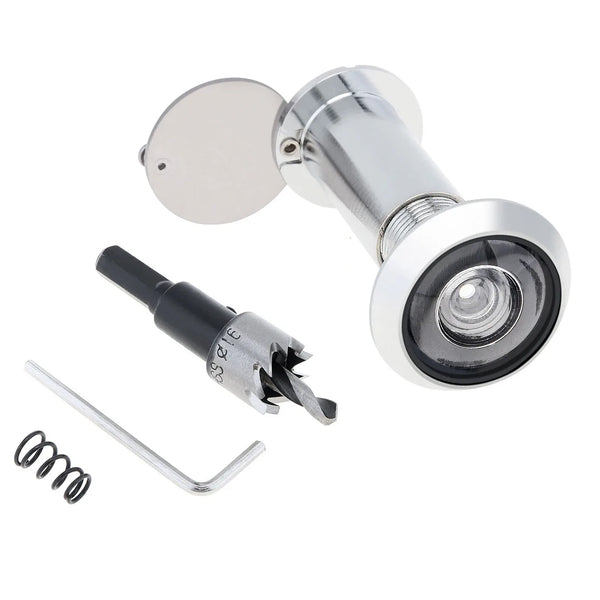16mm 200 Degree Door Viewer HD Glass Lens Wide Angle Security Door Peephole with Drill Bit Set for Doors 1.57-2.56inch Thickness by stepyours.com