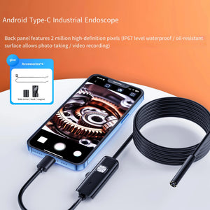 7.0mm Type C Endoscope Camera IP67 Waterproof Borescope With 6 LEDs Android PC - stepyours.com