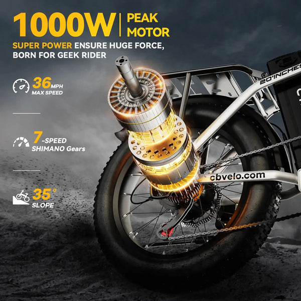 Compact Foldable Fat Tire E Bike — product view 3
