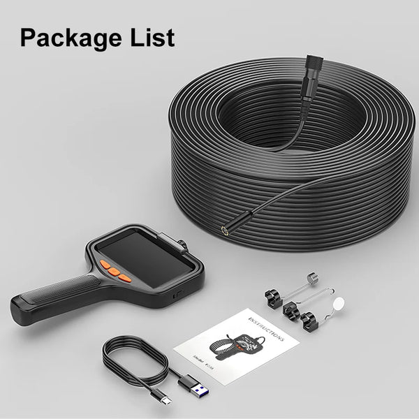 Four Point Three Inch Industrial Endoscope Camera 1080P HD 50m Rigid Cable - stepyours.com