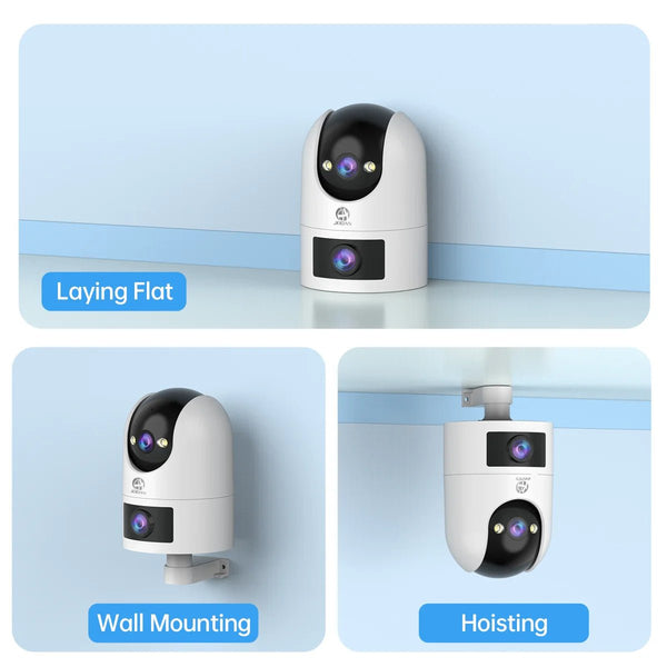 4K PTZ Outdoor IP Camera Dual Lens Auto Tracking Color Night Vision 5G WiFi - stepyours.com