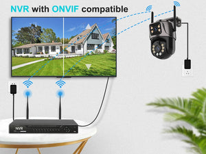 SmartVision 4K 8MP Outdoor WiFi PTZ Camera AI Auto Tracking Dual Lens by stepyours.com
