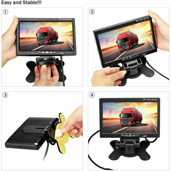 12 To 24V IR Back Up Camera Night Vision For RV Truck Car With 7 Inch Monitor - stepyours.com