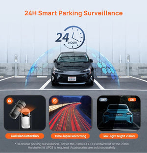 70mai M310 Plus Dash Cam 3K 1620P WDR Voice Control Car DVR Parking Monitor - stepyours.com