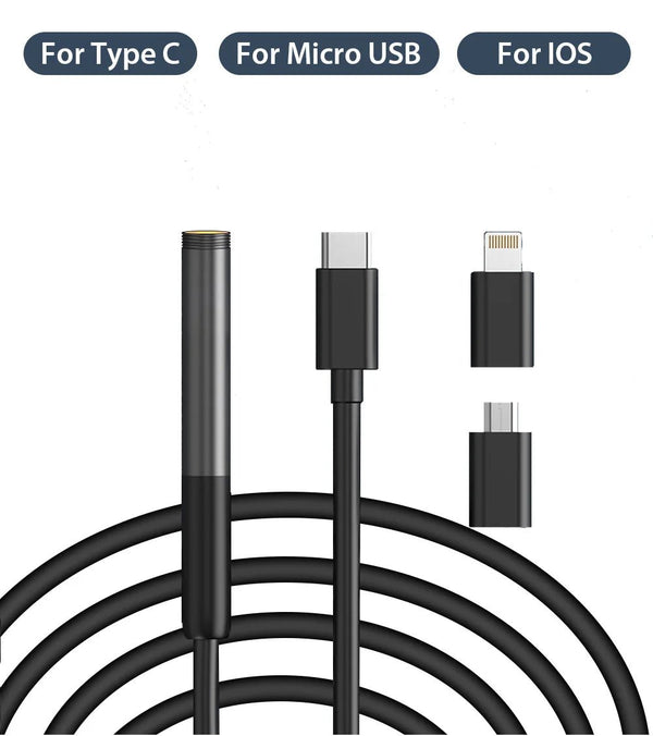 KERUI 2MP Industrial Endoscope Camera - Dual Lens, IP67 Waterproof, Type - C Ready - stepyours.com