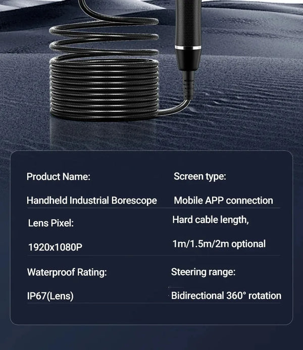 Type C 360 Degree Two Way Rotary Endoscope Camera 1080P HD For Car Inspection - stepyours.com