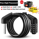 TOSUOD Bicycle Cable Lock MTB Road Bicycle Anti-Theft Four or Five Digit Password Scooter Motorcycle Accessories Bicycle Lock