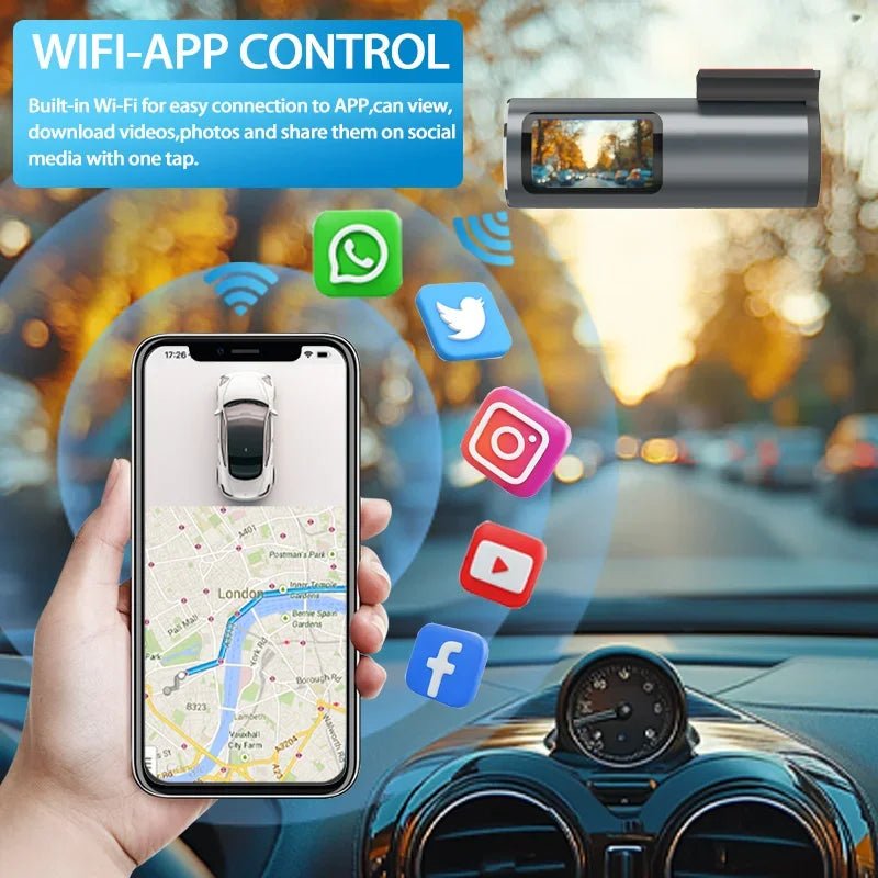 4K Dash Cam With WiFi GPS Mini Front Car DVR 24H Parking G Sensor - stepyours.com