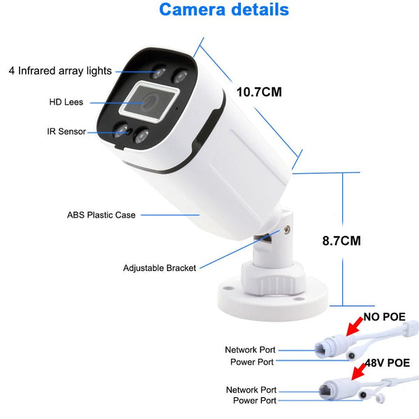 Keview 4K 8MP PoE IP Bullet Camera - Color Night Vision Outdoor Indoor CCTV - stepyours.com