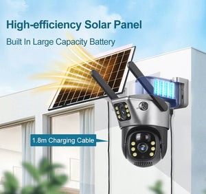 V380 Pro Solar Camera - Dual Lenses 8MP 4K 4G WiFi Night Vision - stepyours.com