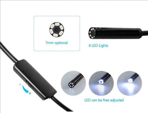 USB Type - C Flexible Endoscope Camera - 7mm Lens With 6 LEDs For Android OTG - stepyours.com