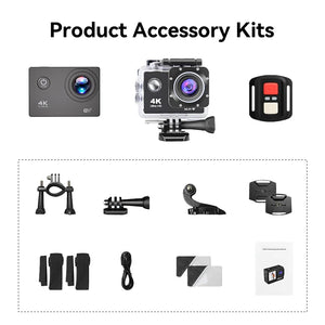 4K Outdoor Action Camera Waterproof Underwater Helmet Camera With WiFi 30FPS - stepyours.com