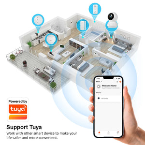 Fuers 5MP WiFi Camera Works With Tuya Smart Home Indoor Wireless IP Surveillance Camera AI Detect Security Baby Monitor by stepyours.com