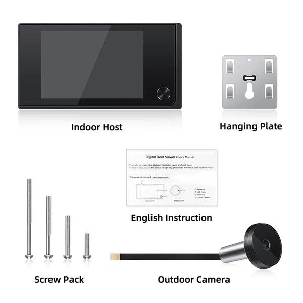 Awapow Wireless Door Peephole Camera 3.5 Inch Digital Door Viewer Doorbell 120° LCD Screen Monitor Home Security No Need WiFi by stepyours.com