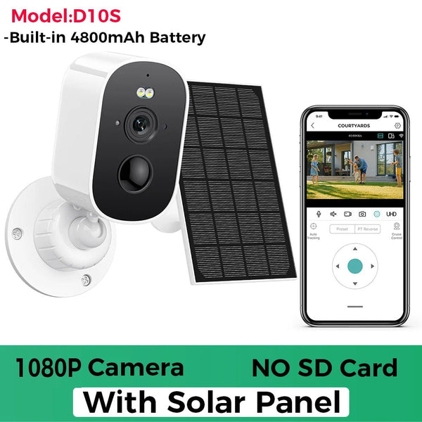 1080P Solar Outdoor WiFi Camera - PIR Motion Alarm and Cloud Storage.add Hooks - stepyours.com