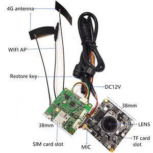 Mini 4G Pinhole CCTV Camera P2P Onvif 5MP Audio DIY Wireless IP Module - stepyours.com