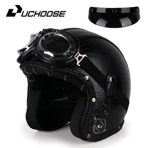 Retro Open Face Motorcycle Helmet — product view 17