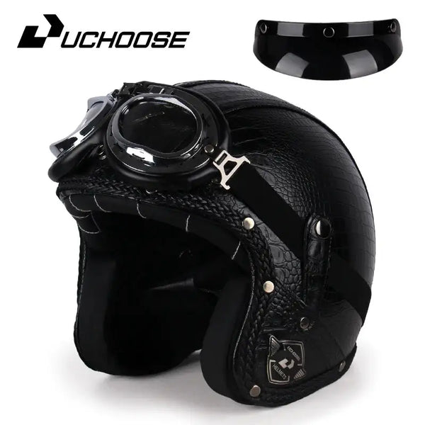 Retro Open Face Motorcycle Helmet — product view 17