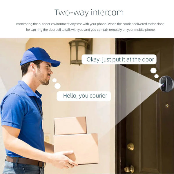 3MP Smart Life Tuya 1080P WiFi Door Bell Eye Peephole Camera 5000mAh Battery PIR Motion Detector IR Alexa Google Digital Viewer by stepyours.com
