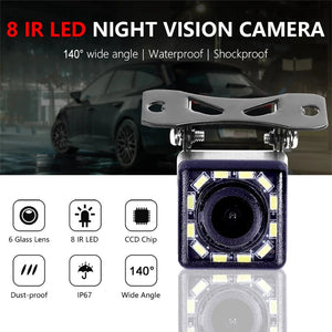 Car Rear View Camera With 4 8 12 LED Night Vision Display For Parking Reversing - stepyours.com
