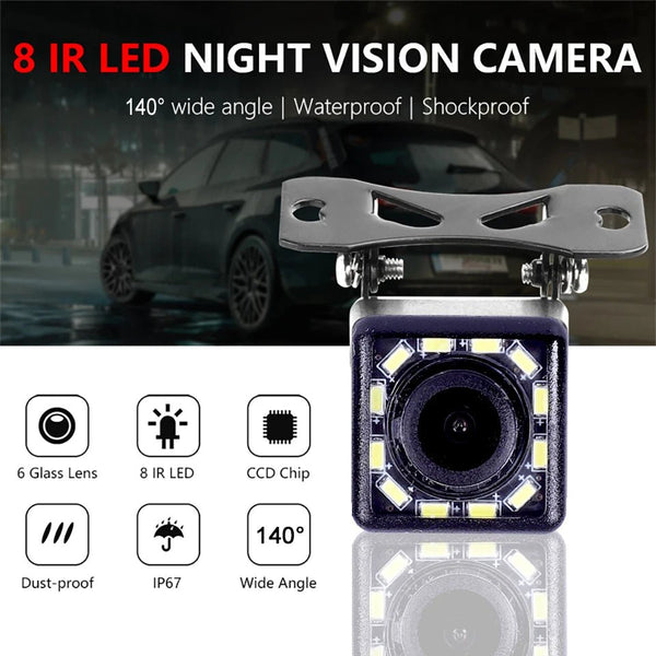 Car Rear View Camera With 4 8 12 LED Night Vision Display For Parking Reversing - stepyours.com