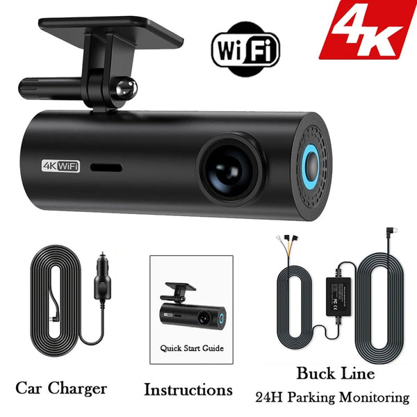 4K WiFi Dash Cam For Car Front Camera 24H Parking Monitor Black Box - stepyours.com