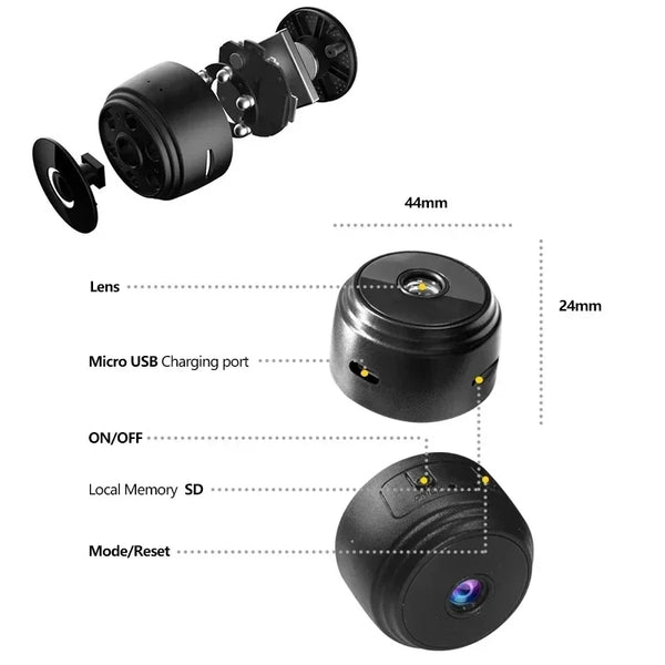 A9 HD WiFi Smart Surveillance Camera 1080P 1MP Home Security Wireless - stepyours.com
