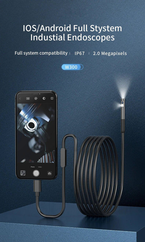 INSKAM WiFi Endoscope Camera Dual Lens Borescope Waterproof For Car Plumbing - stepyours.com