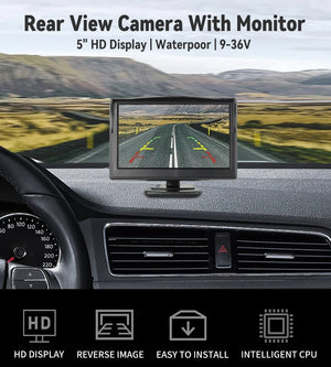 Universal Backup Car Rear View Camera For Truck With 5 Inch Monitor Night Vision - stepyours.com