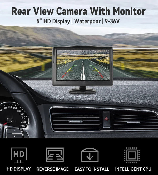 Universal Backup Car Rear View Camera For Truck With 5 Inch Monitor Night Vision - stepyours.com
