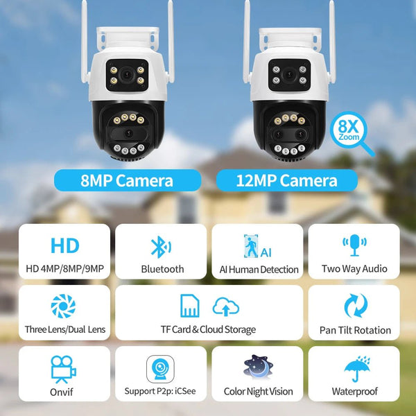 ASECAM 12MP 6K WiFi Camera - 8X Zoom With AI Human Detection Auto Tracking - stepyours.com