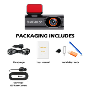 Ultra HD 4K Car Dash Cam With WIFI DVR Night Vision 24H Parking GPS - stepyours.com