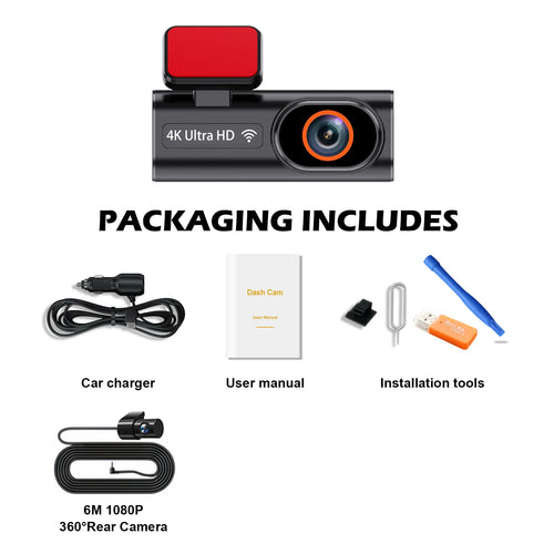 Ultra HD 4K Car Dash Cam With WIFI DVR Night Vision 24H Parking GPS - stepyours.com