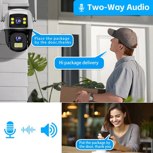 8MP 4G Dual Lens Outdoor Surveillance Camera - With PTZ And Dual Screen - stepyours.com