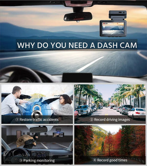 E - ACE Dash Cam 4K Dual Lens GPS WiFi 24h Parking Night Vision Rear View - stepyours.com