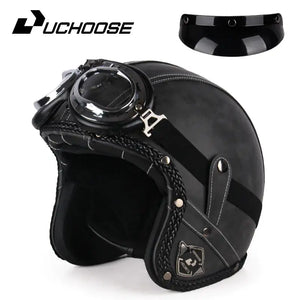Retro Open Face Motorcycle Helmet — product view 9