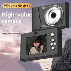 4K Digital Camera For Kids And Beginners 24MP Camcorder Auto Focus 16x Zoom - stepyours.com