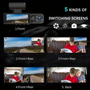 1080P WiFi Dual Dash Cam Front Inside Car with IR Night Vision Loop Recording - stepyours.com