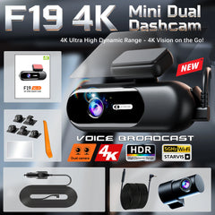 4K Front And Rear Dual Lens Dash Cam With HDR Night Vision WiFi Parking - stepyours.com