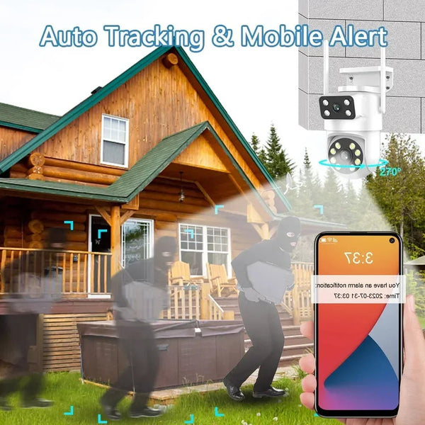 Tuya Dual Lens PTZ WiFi Camera Outdoor - 4K 8MP AI Auto Tracking Hooks - stepyours.com