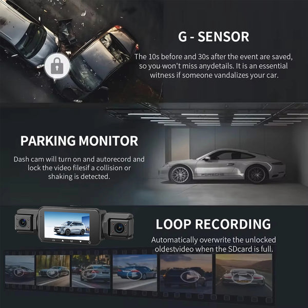 4 Channel Dashcam for Cars WiFi FHD 1080P Night Vision Loop Recording Kit - stepyours.com