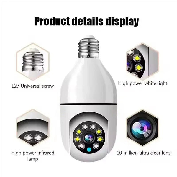 Gemodi 4G WiFi E27 Bulb Cam - AI Tracking 1080p Indoor Security - stepyours.com